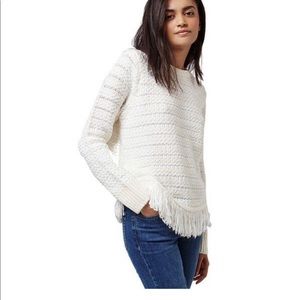 Topshop Fringe Hem Knit Sweater